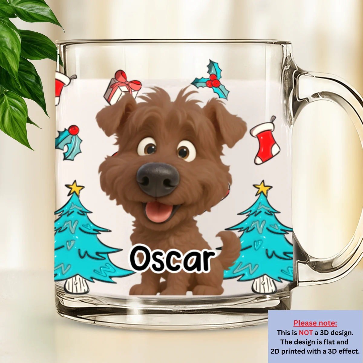 Santa Is Coming - Personalized Custom 3D Inflated Effect Glass Mug - Image 6