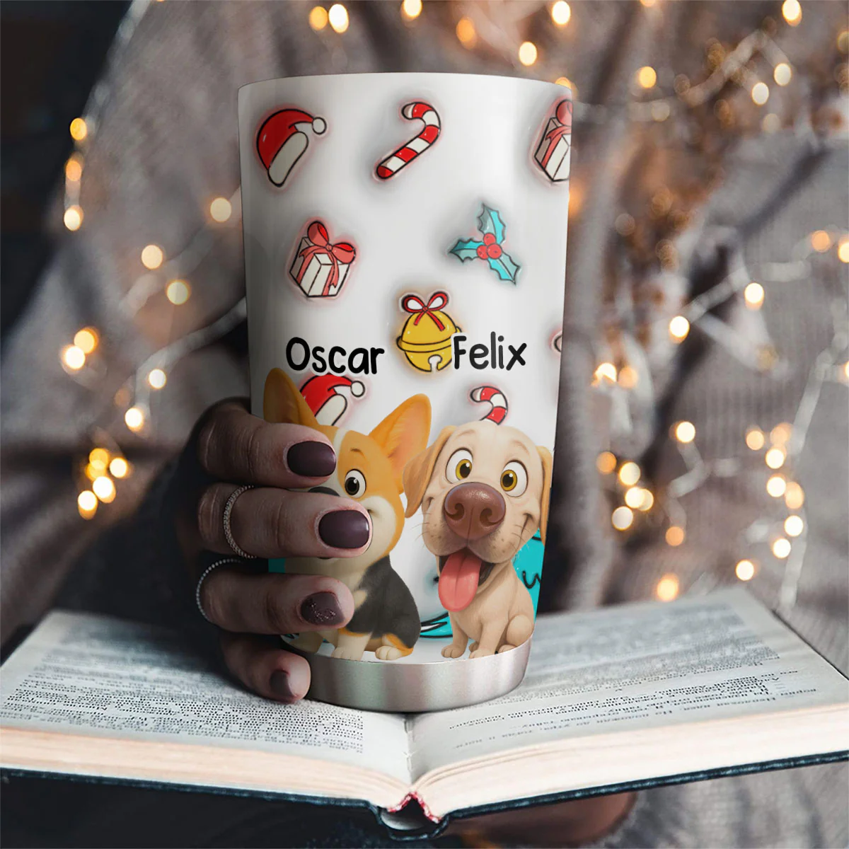 Santa Is Coming - Personalized Custom 3D Inflated Effect Tumbler - Image 2