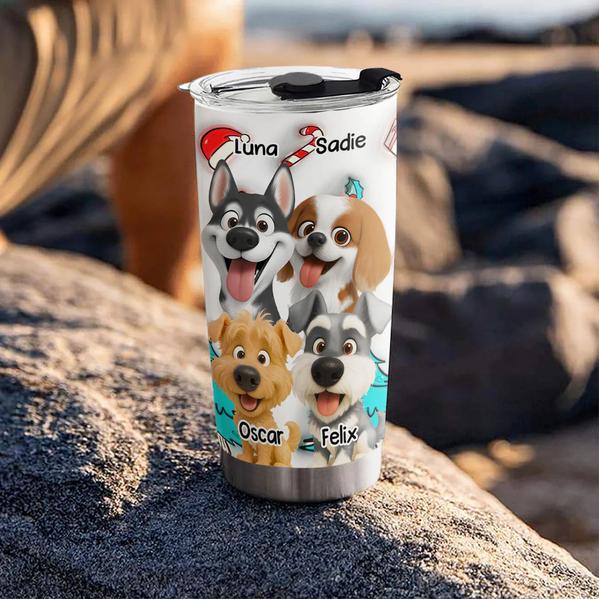 Santa Is Coming - Personalized Custom 3D Inflated Effect Tumbler - Image 4