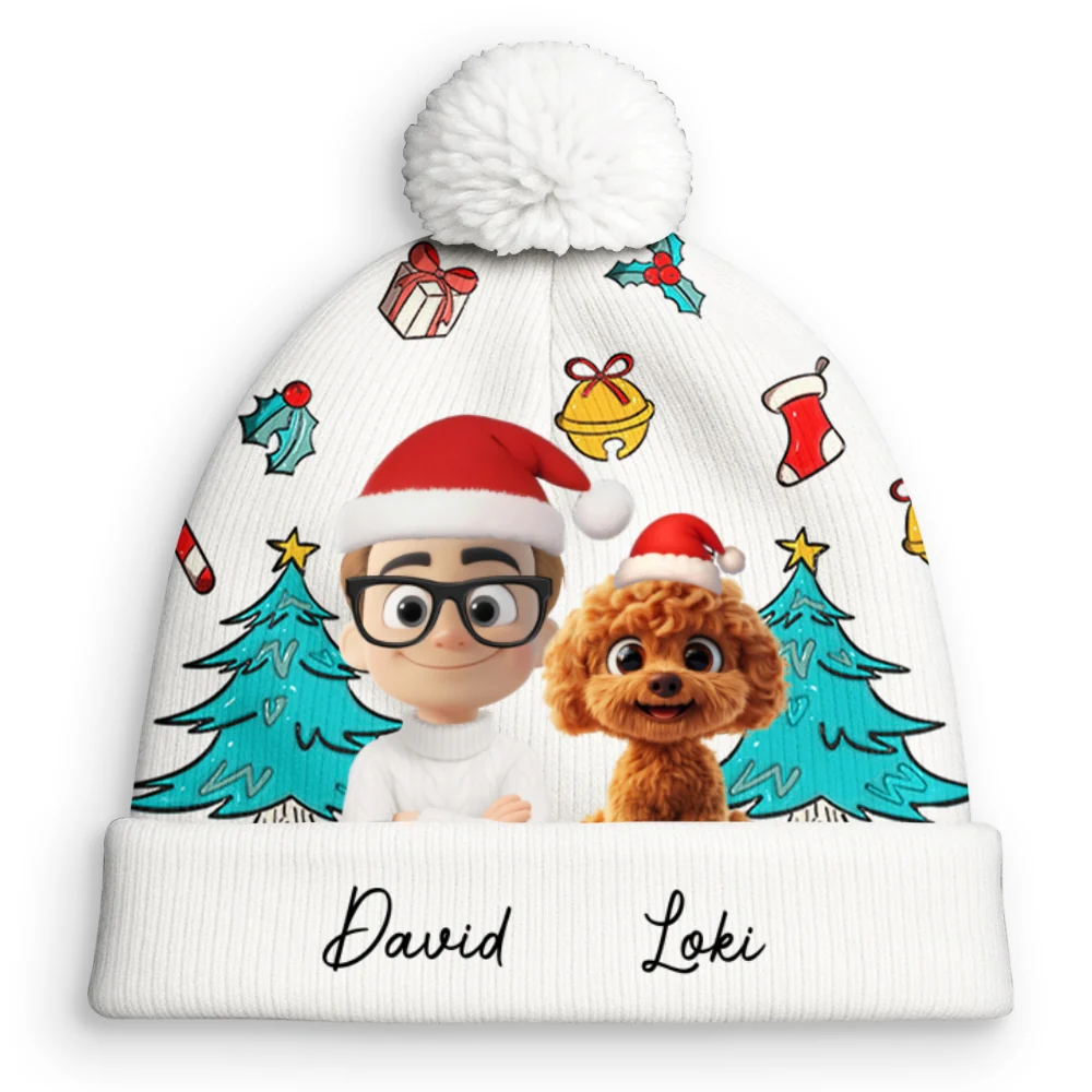 Santa Is Coming To Them - Personalized Custom Bobble Beanie Hat - Image 7