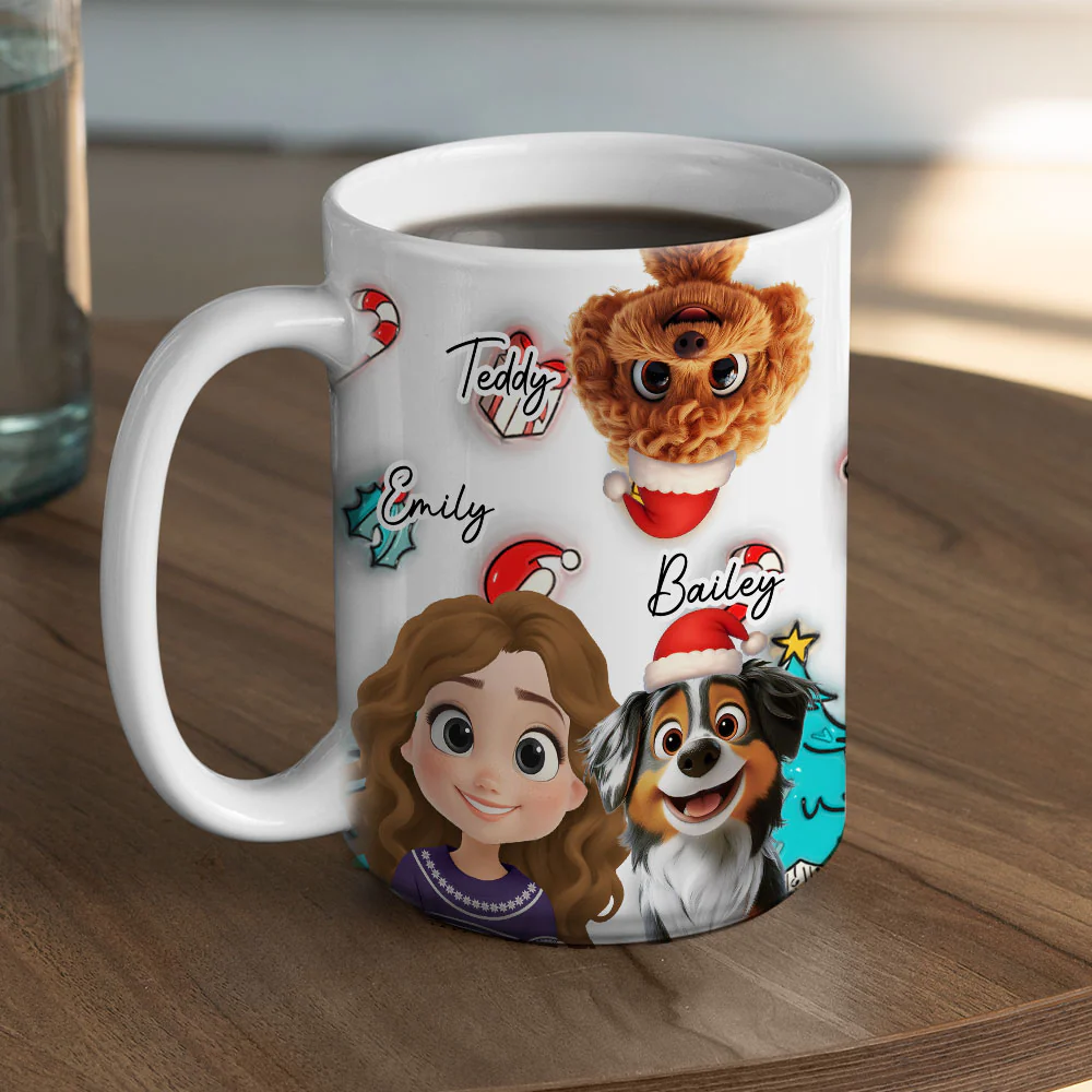 Santa Is Coming To Us - Personalized Custom 3D Inflated Effect Mug - Image 5