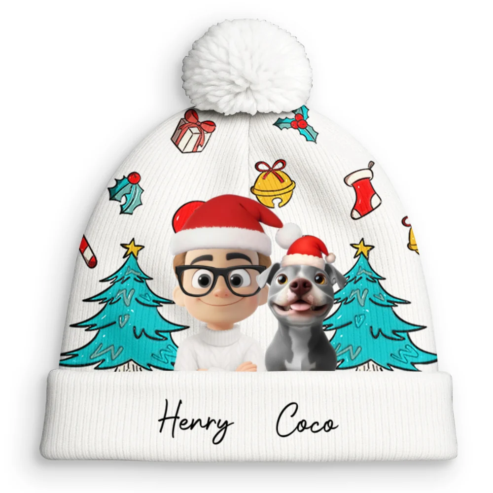 Santa Is Coming To Us - Personalized Custom Bobble Beanie Hat - Image 7