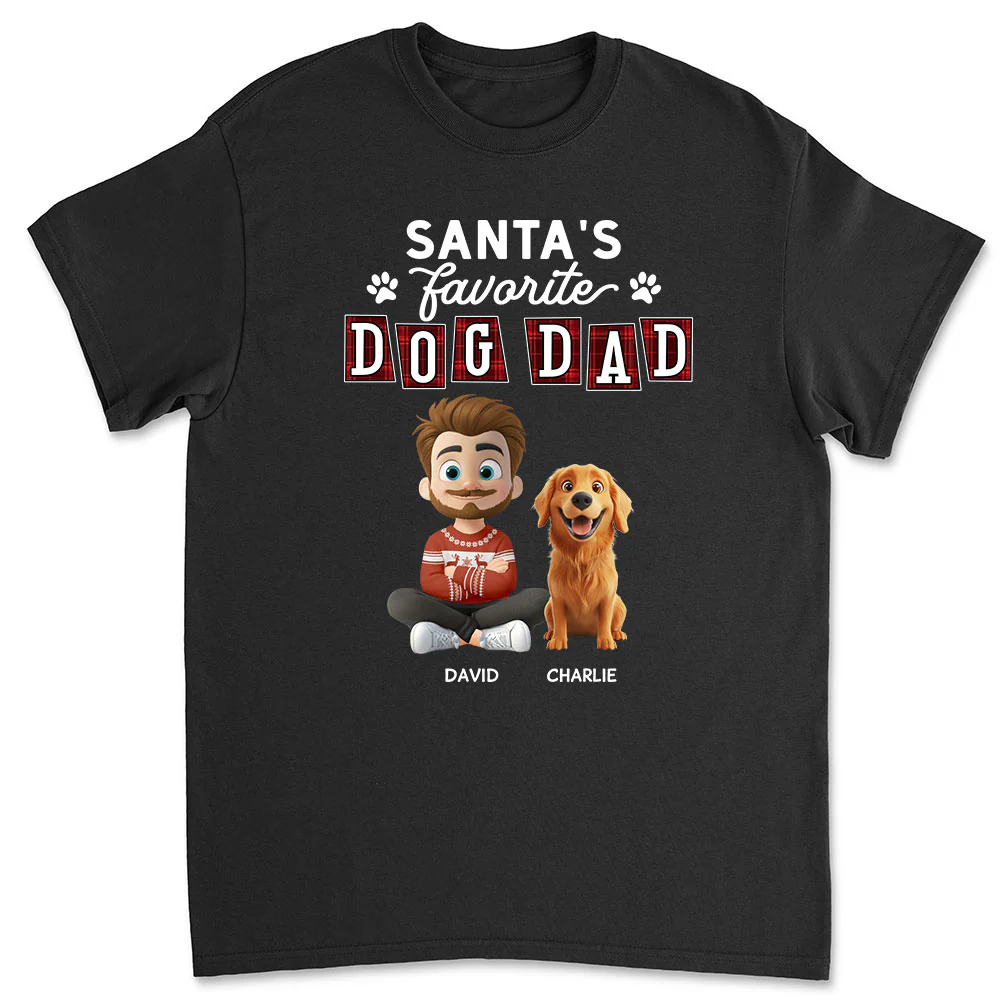 Santa Loves Dog Parents - Personalized Custom Unisex T-shirt
