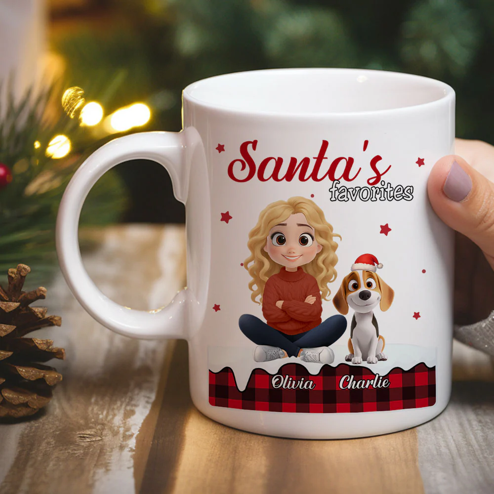Santa Loves You So Do I - Personalized Custom Coffee Mug - Image 2