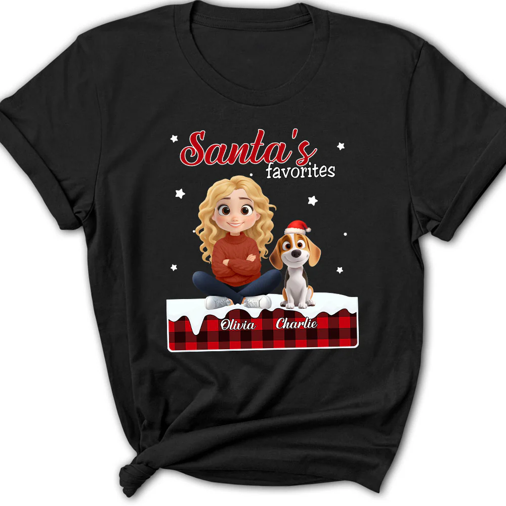 Santa Loves You So Do I - Personalized Custom Women's T-shirt