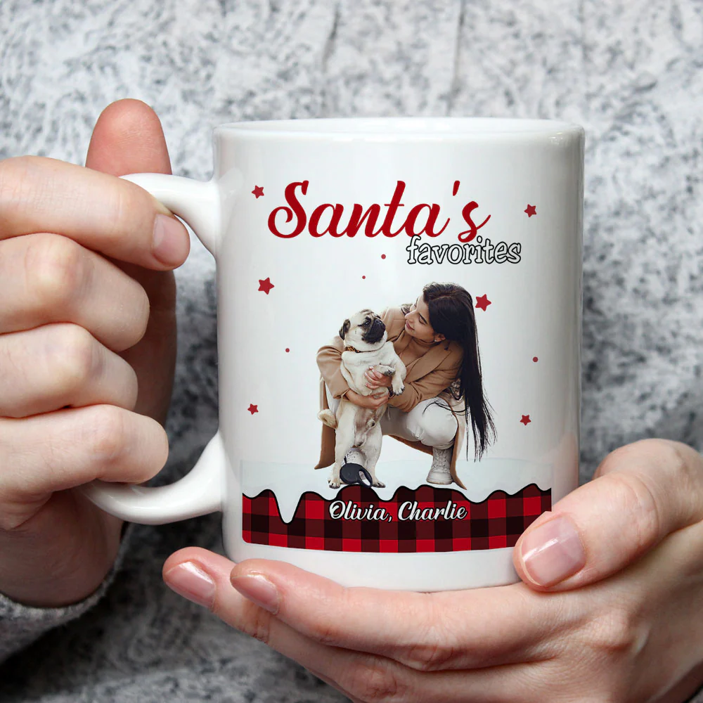 Santa Loves You So Do I Photo - Personalized Custom Coffee Mug - Image 5