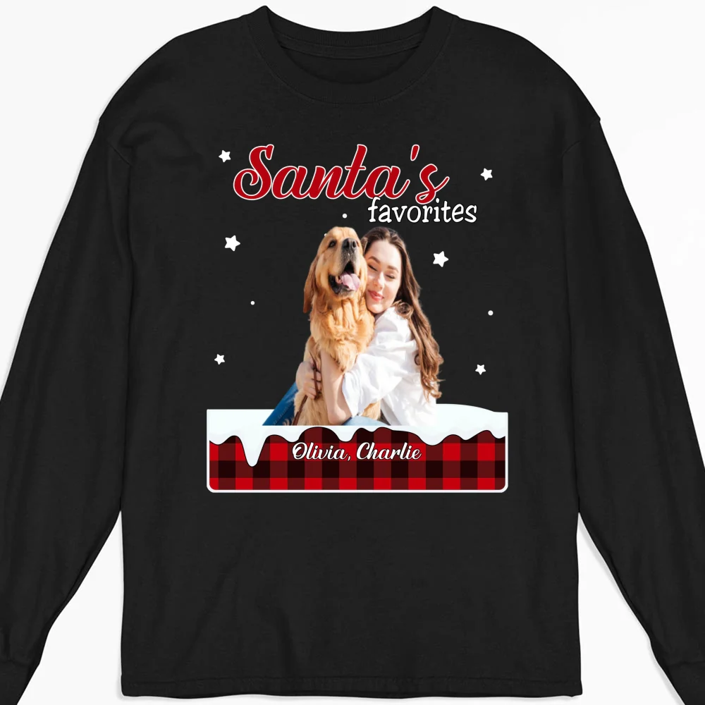 Santa Loves You So Do I Photo - Personalized Custom Long Sleeve T-shirt - Image 4