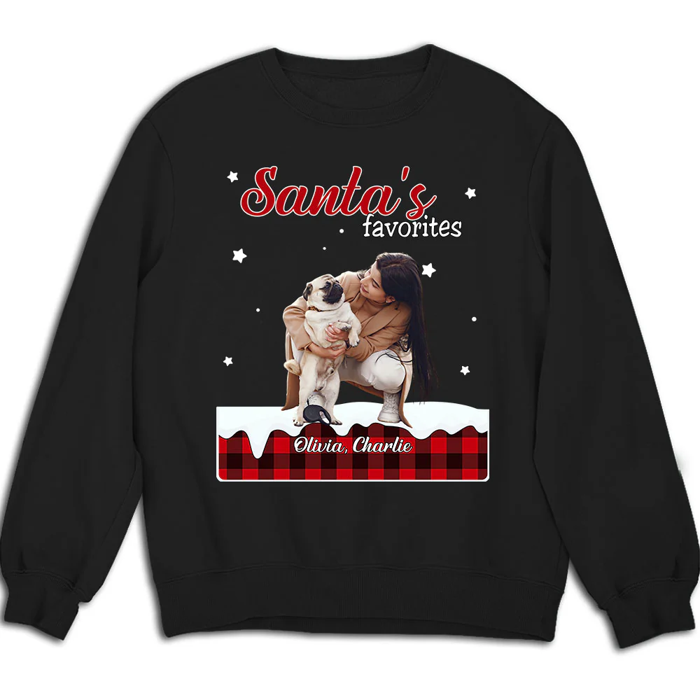 Santa Loves You So Do I Photo - Personalized Custom Sweatshirt