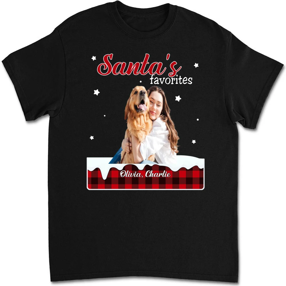 Santa Loves You So Do I Photo - Personalized Custom Unisex T-shirt - Image 6