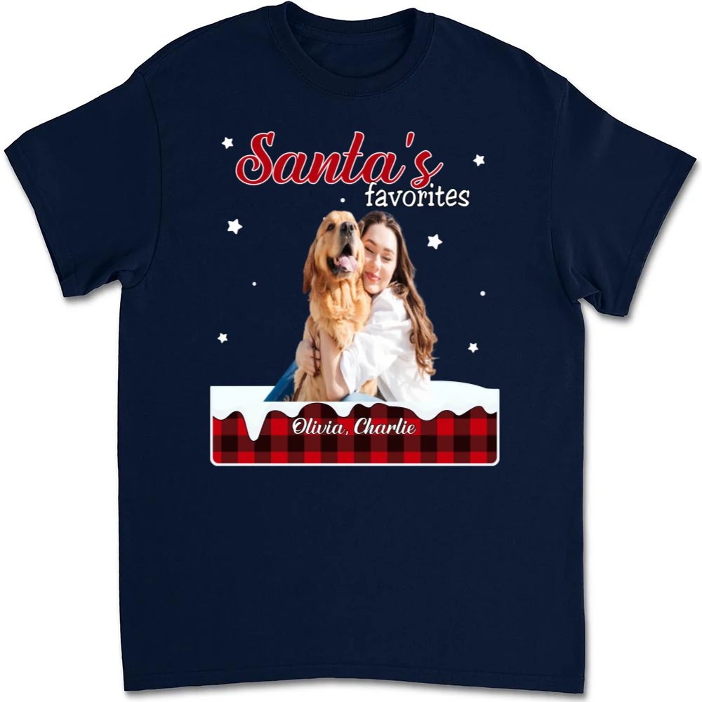 Santa Loves You So Do I Photo - Personalized Custom Unisex T-shirt - Image 7