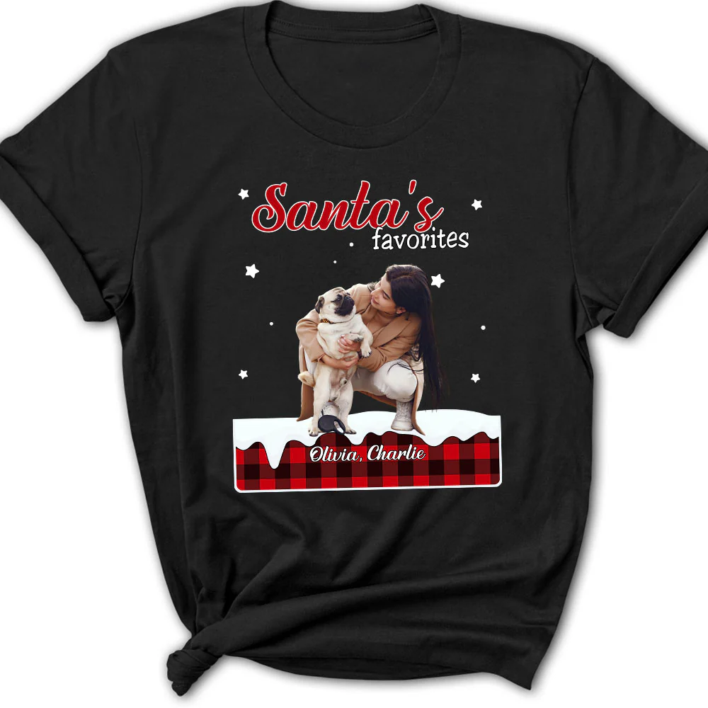 Santa Loves You So Do I Photo - Personalized Custom Women's T-shirt