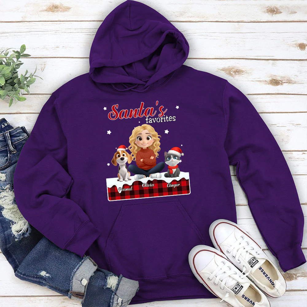 Santa Loves You So Do Them - Personalized Custom Hoodie - Image 2