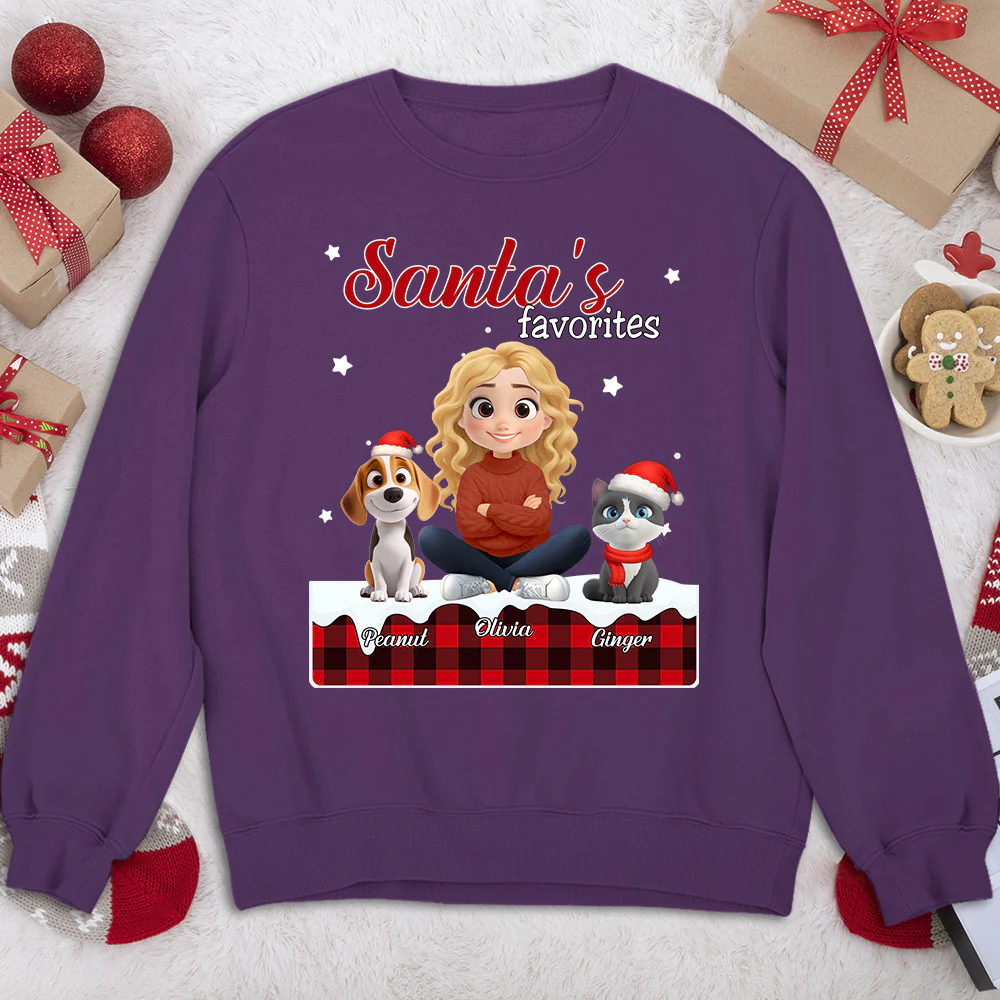 Santa Loves You So Do Them - Personalized Custom Sweatshirt - Image 2