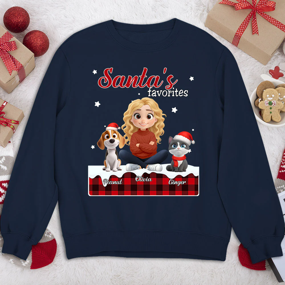 Santa Loves You So Do Them - Personalized Custom Sweatshirt - Image 4