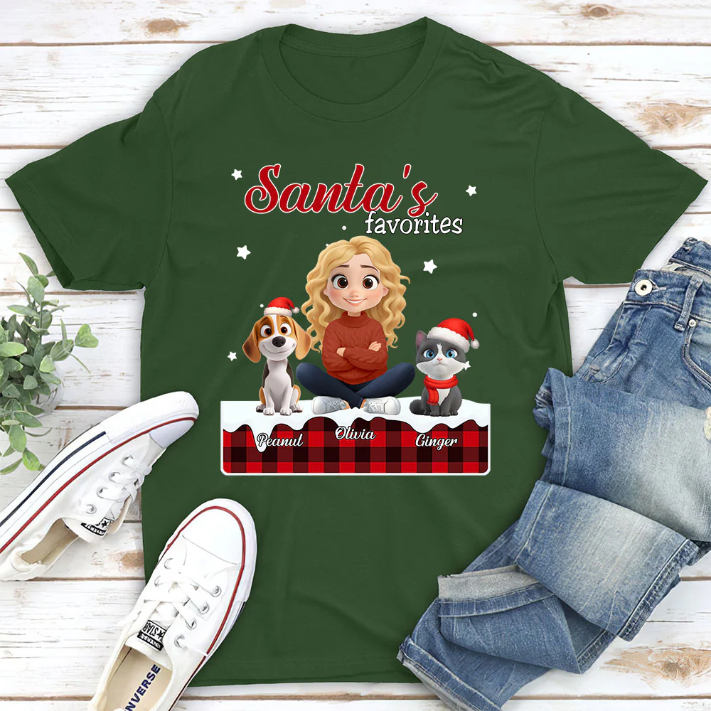 Santa Loves You So Do Them - Personalized Custom Unisex T-shirt - Image 2
