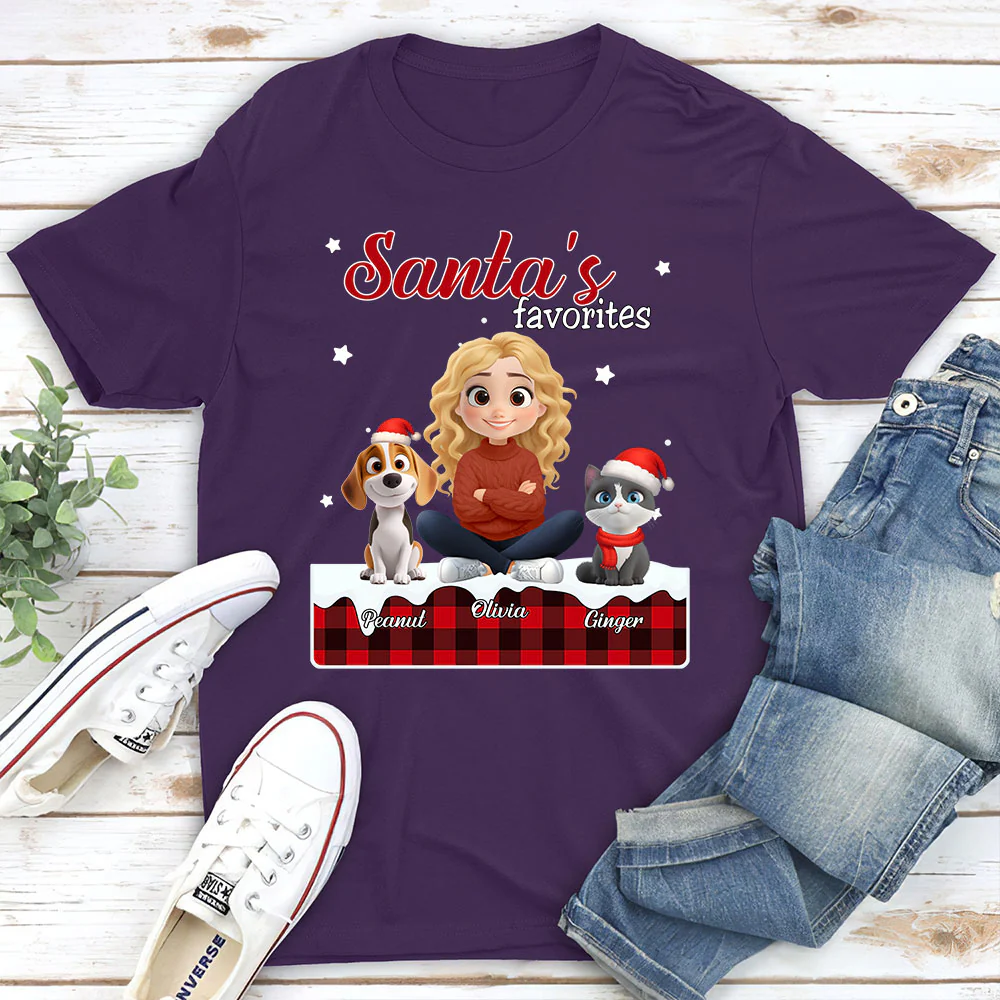 Santa Loves You So Do Them - Personalized Custom Unisex T-shirt - Image 4