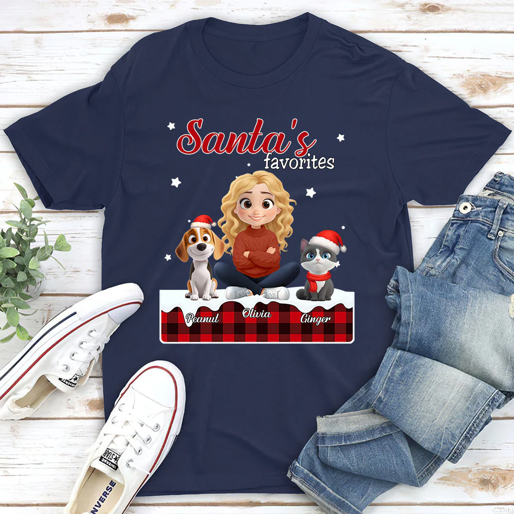 Santa Loves You So Do Them - Personalized Custom Unisex T-shirt - Image 5