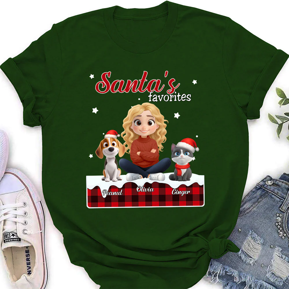 Santa Loves You So Do Them - Personalized Custom Women's T-shirt - Image 3
