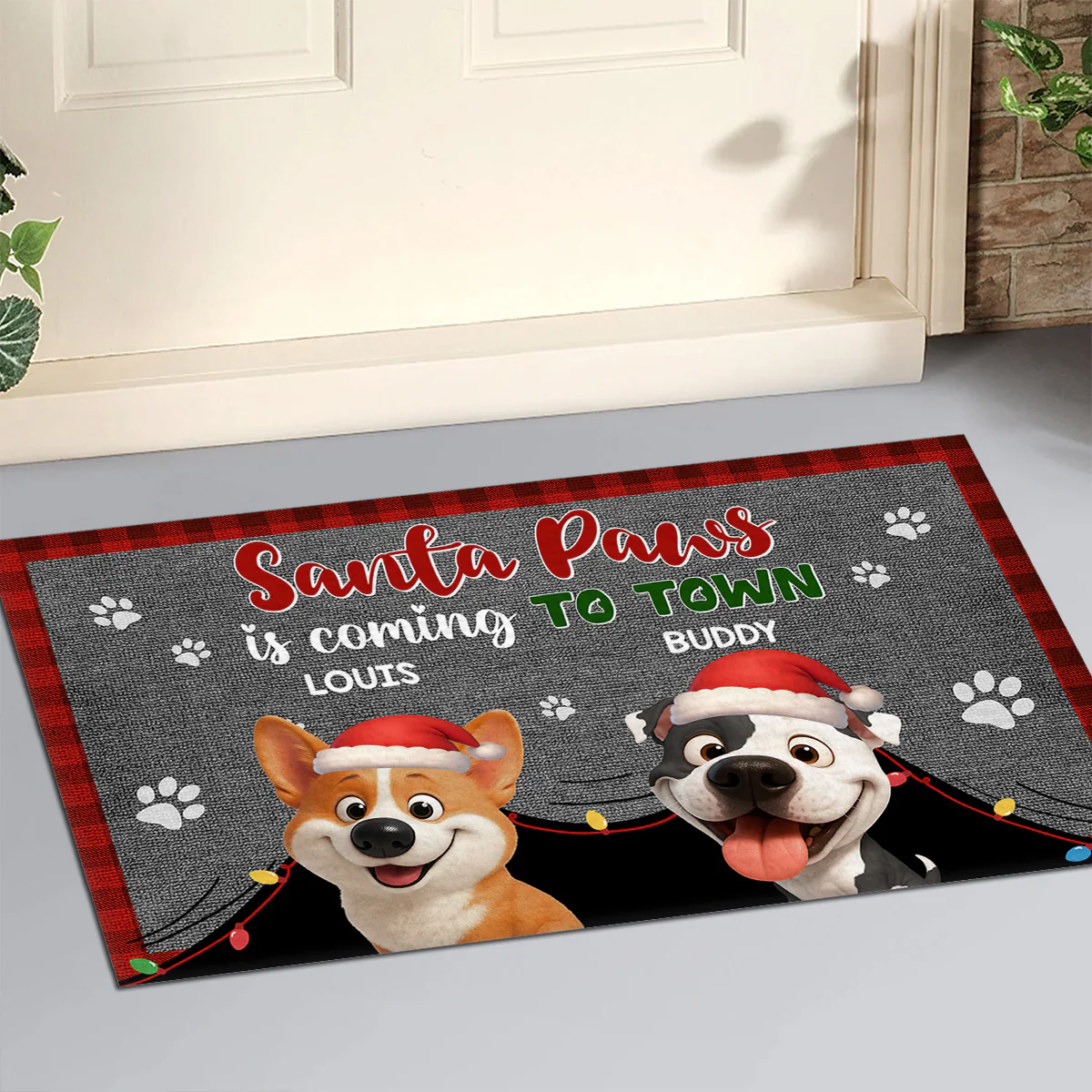 Santa Paw - Personalized Custom Doormat - Image 2