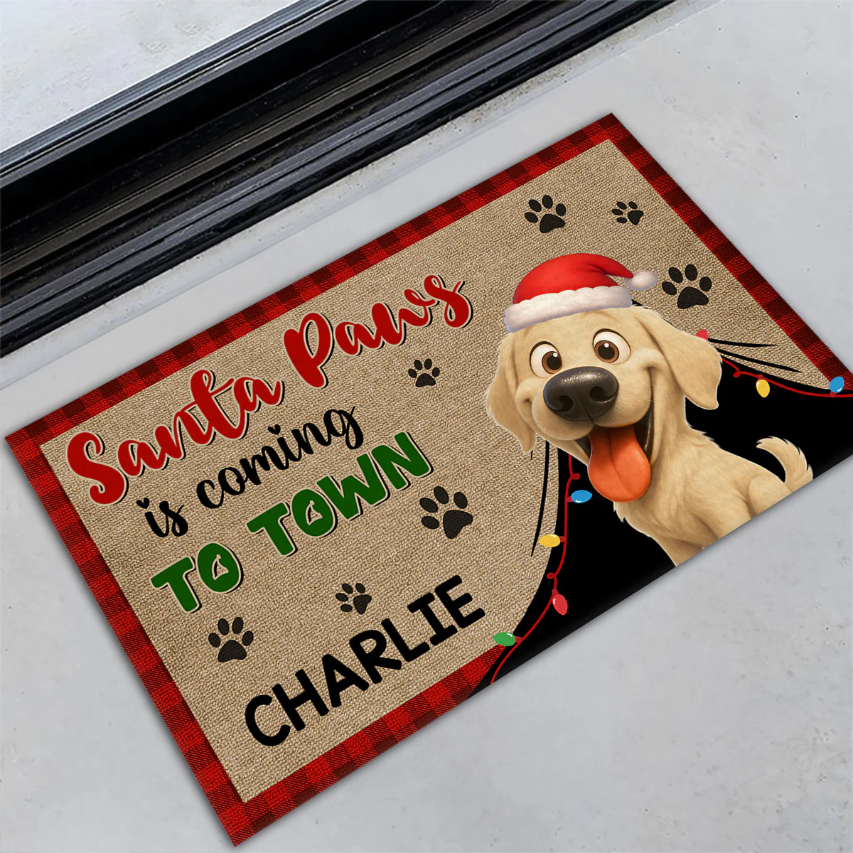 Santa Paw - Personalized Custom Doormat - Image 3