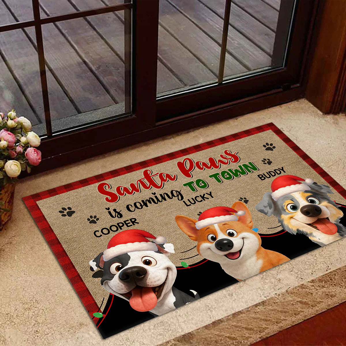 Santa Paw - Personalized Custom Doormat - Image 4