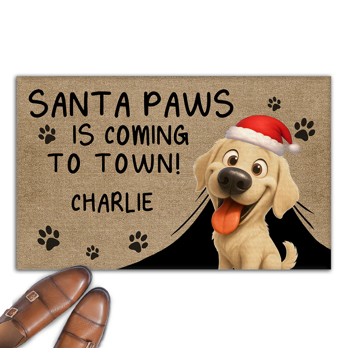 Santa Paws Come Here - Personalized Custom Doormat