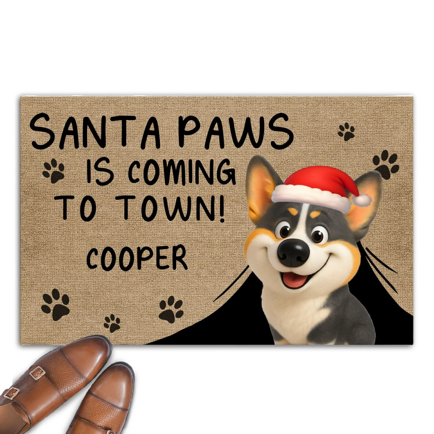 Santa Paws Come Here - Personalized Custom Doormat - Image 6