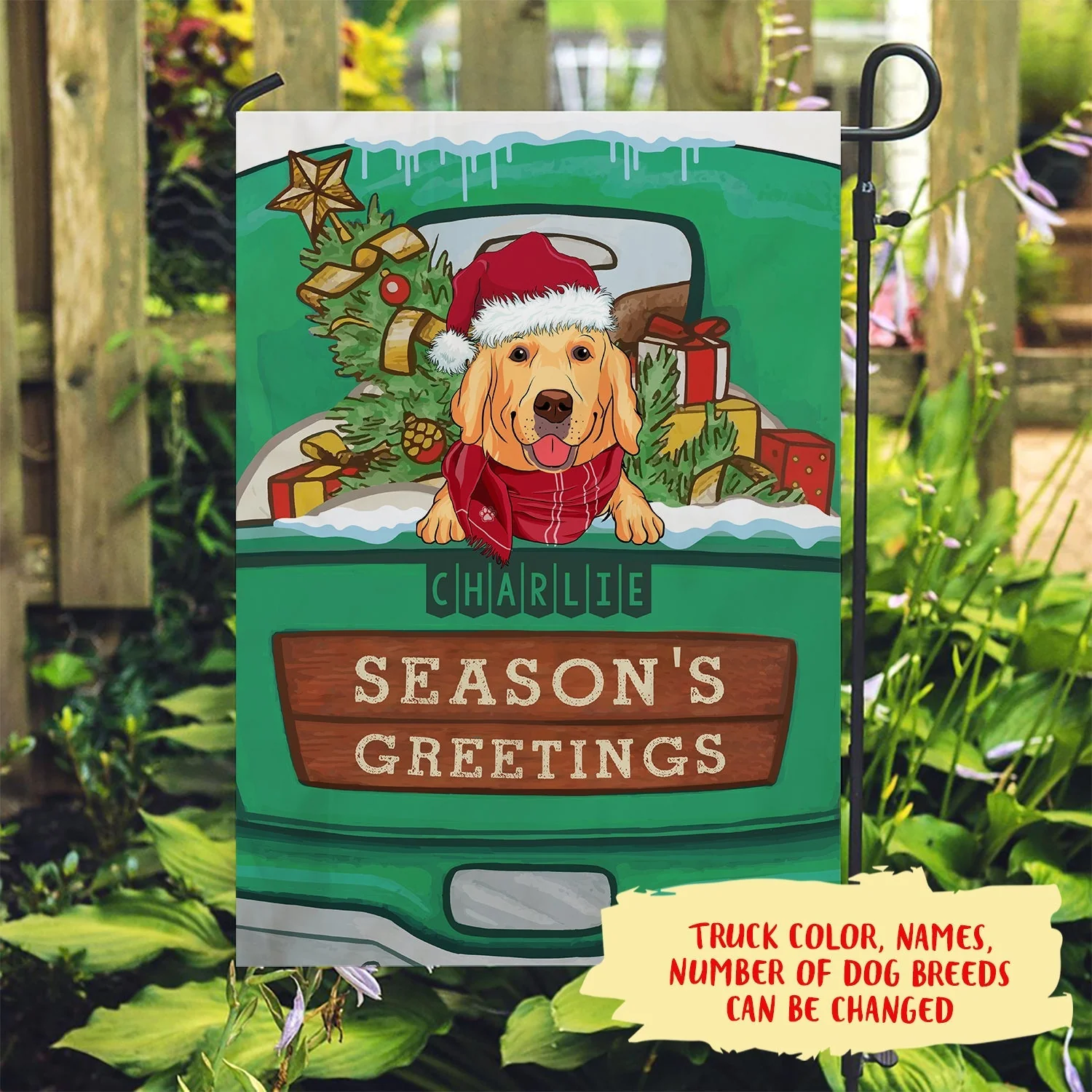 Season’s Greetings – Personalized Custom Garden Flag - Christmas Lawn Decorations - Image 4