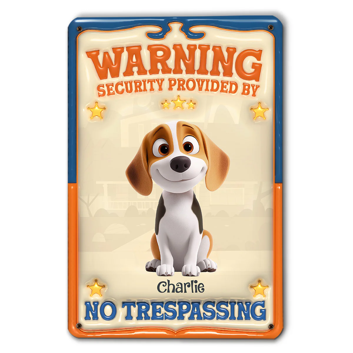 Security Provided By Police Dogs - Personalized Custom 3D Inflated Effect Metal Sign