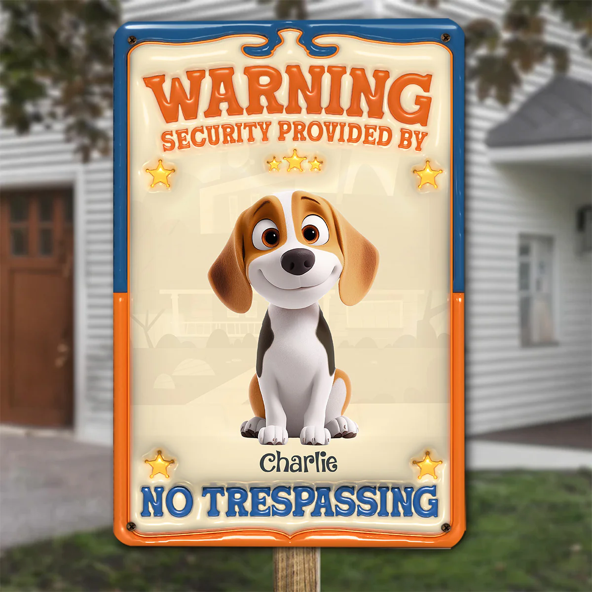 Security Provided By Police Dogs - Personalized Custom 3D Inflated Effect Metal Sign - Image 2