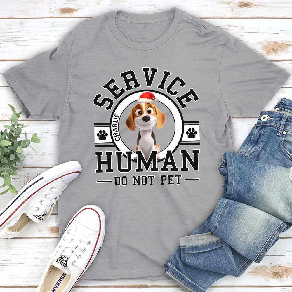 Service Human Cartoon Christmas - Personalized Custom Unisex T-shirt - Image 2