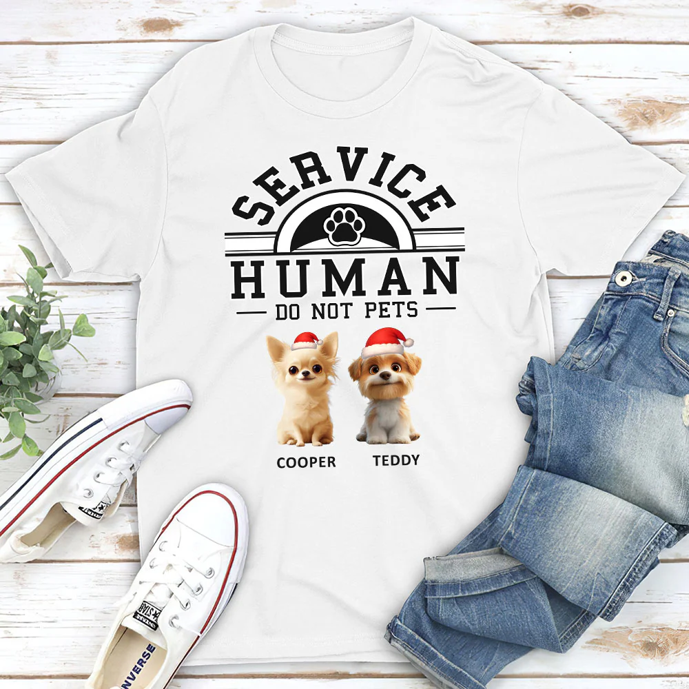 Service Human Cartoon Christmas - Personalized Custom Unisex T-shirt - Image 3