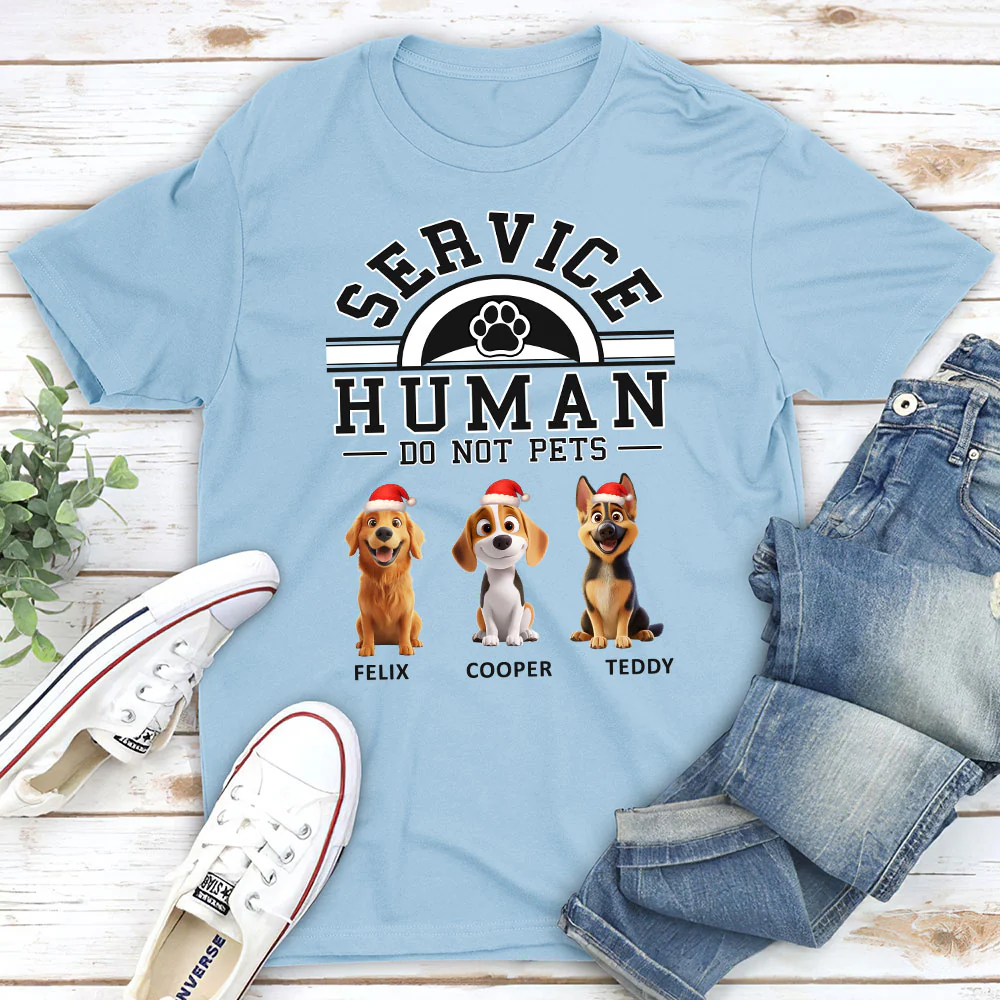 Service Human Cartoon Christmas - Personalized Custom Unisex T-shirt - Image 4