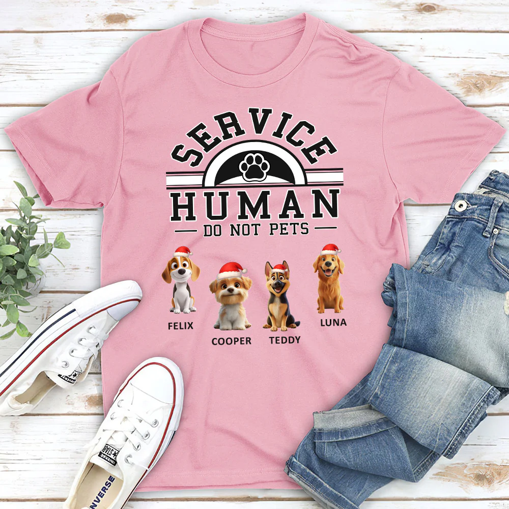 Service Human Cartoon Christmas - Personalized Custom Unisex T-shirt - Image 5