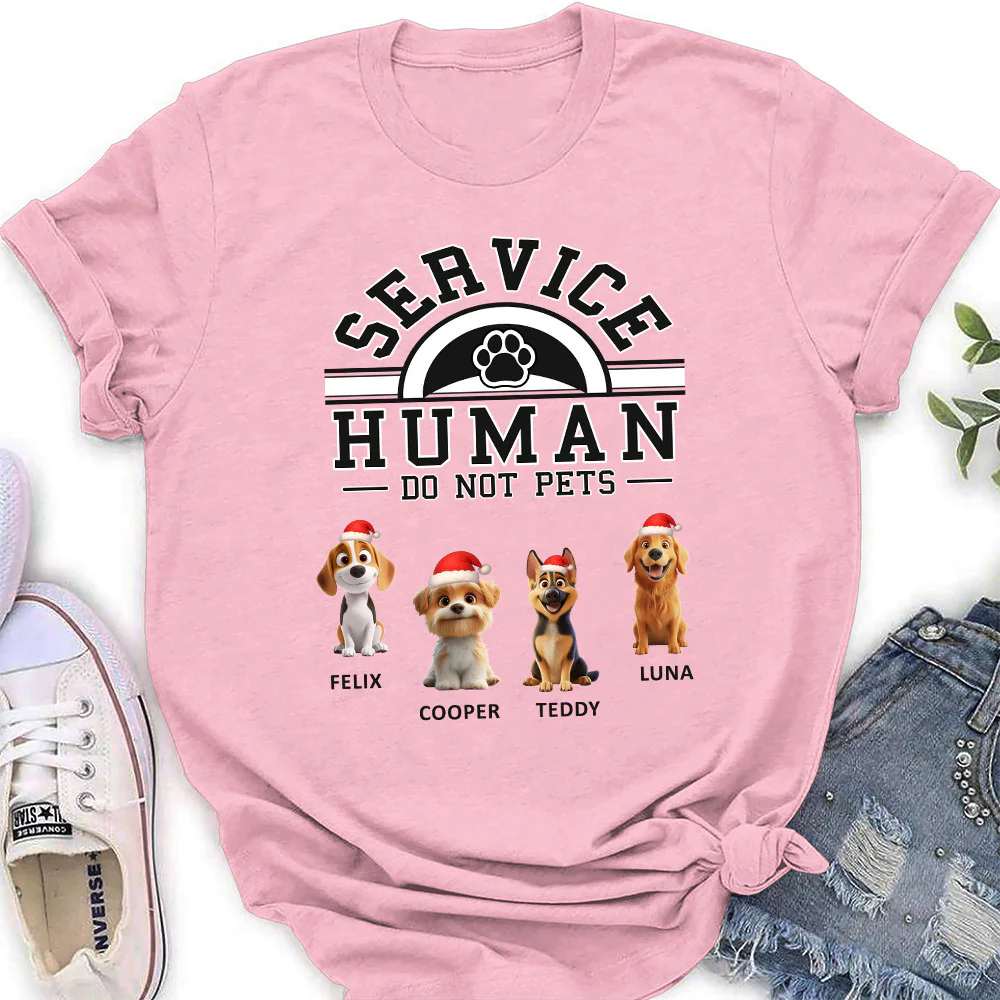 Service Human Cartoon Christmas - Personalized Custom Women's T-Shirt - Image 5