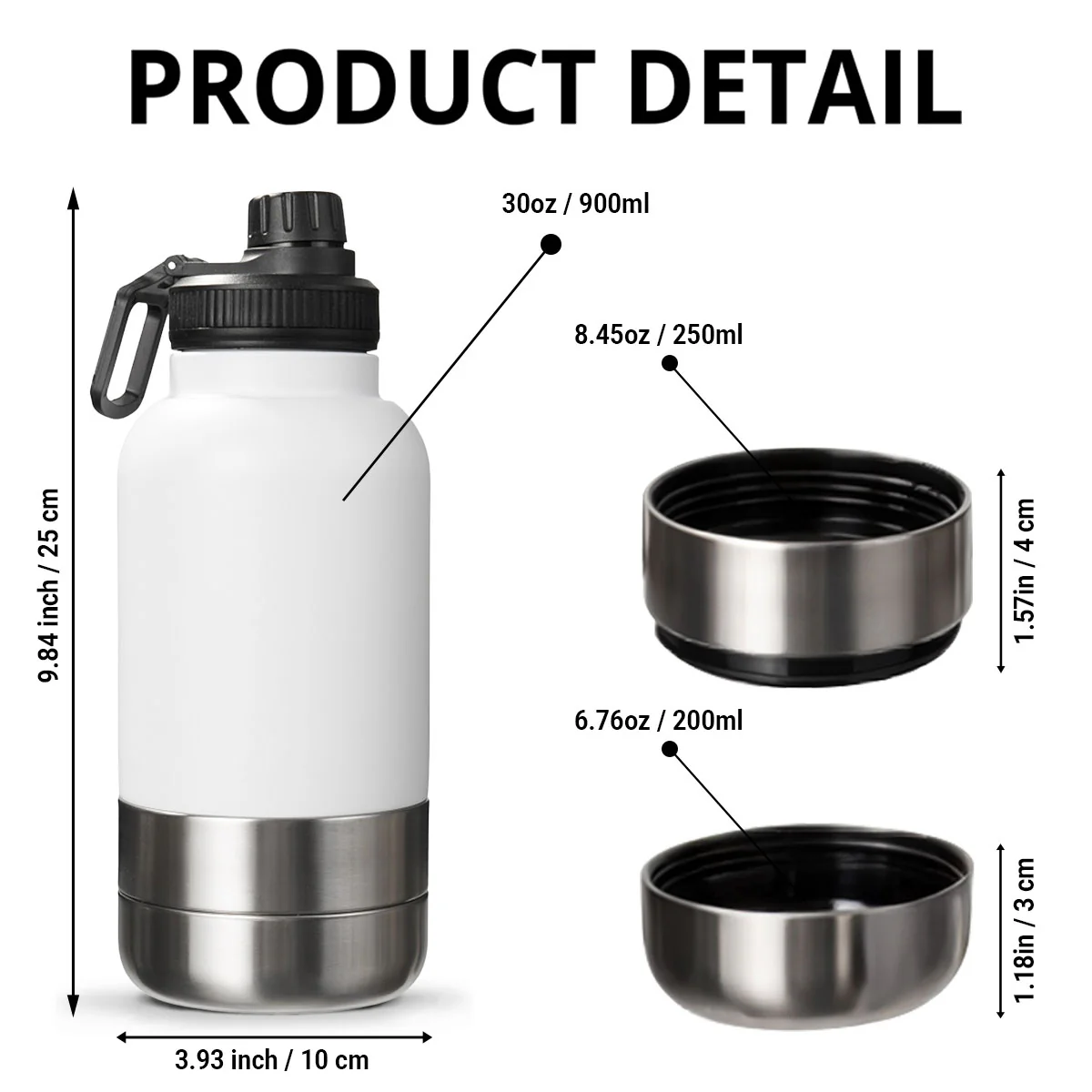 Service Human Cartoon - Personalized Custom 30oz Water Bottle With Pet Bowl - Image 6