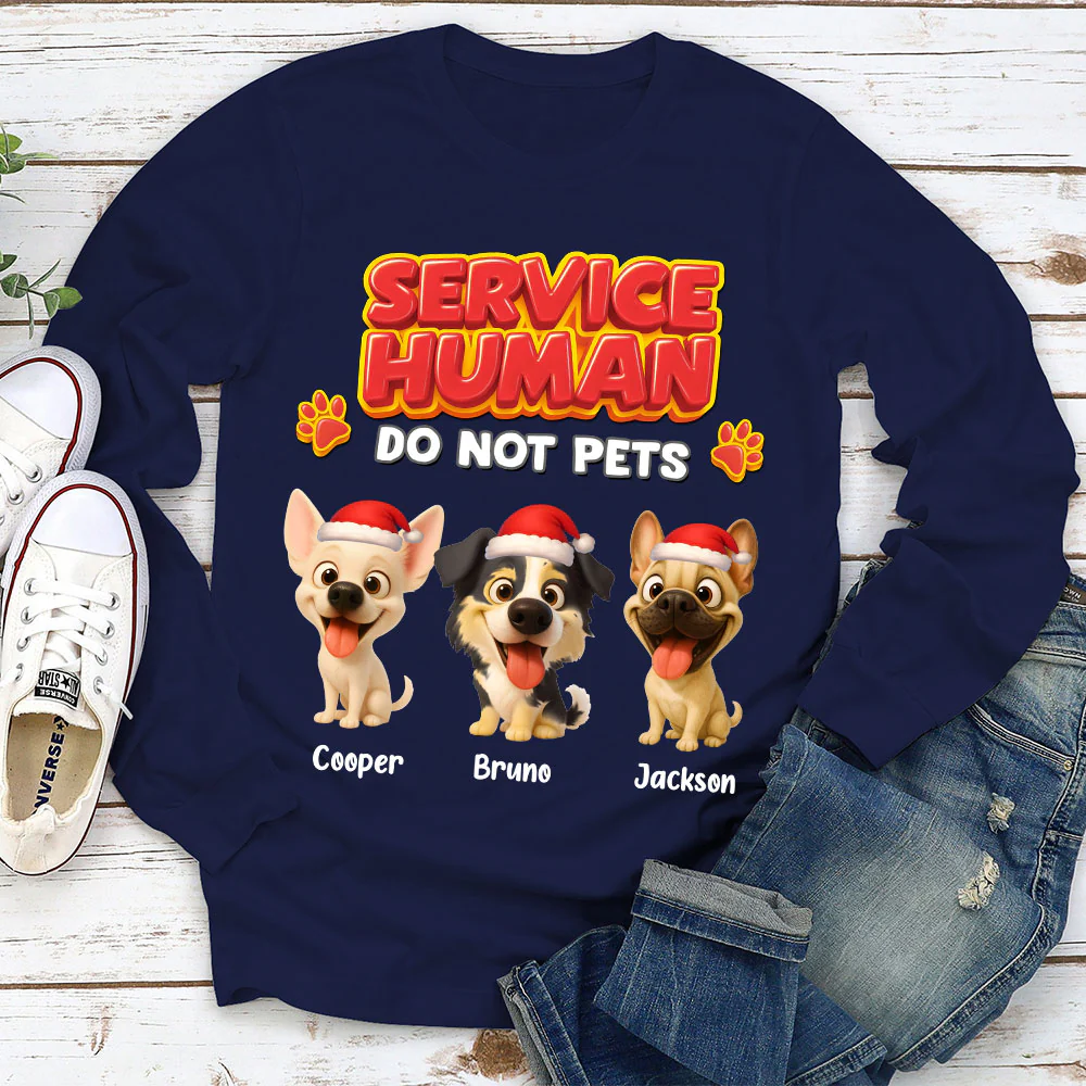 Service Human Christmas - Personalized Custom Long Sleeve T-shirt - Image 2