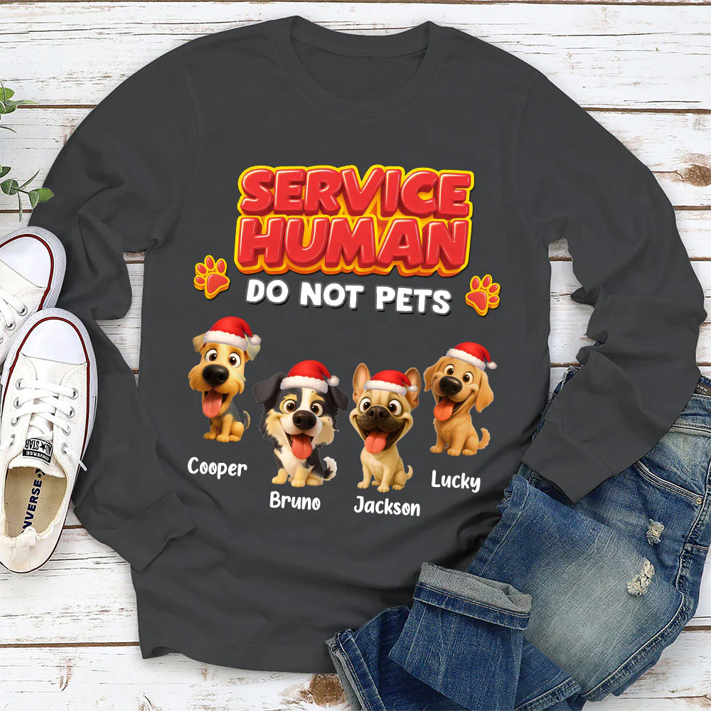 Service Human Christmas - Personalized Custom Long Sleeve T-shirt - Image 3