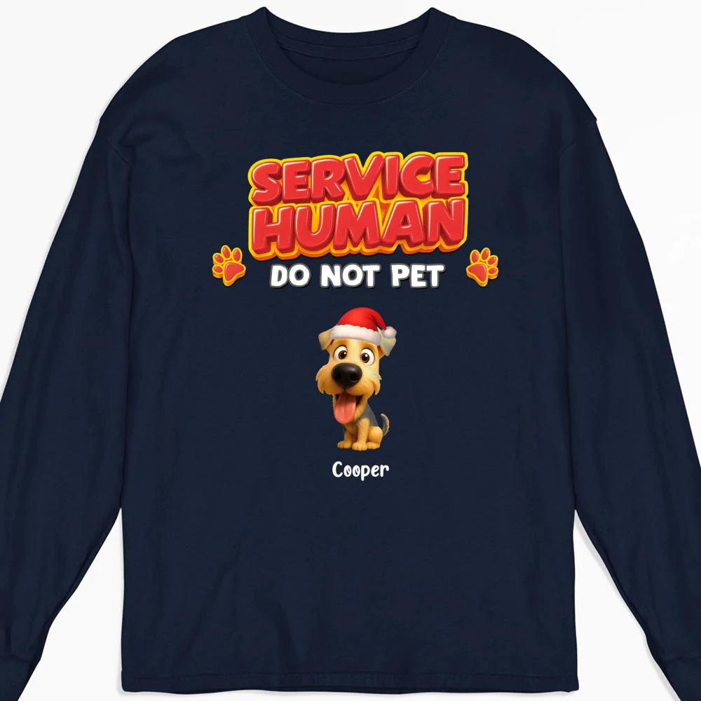 Service Human Christmas - Personalized Custom Long Sleeve T-shirt - Image 5