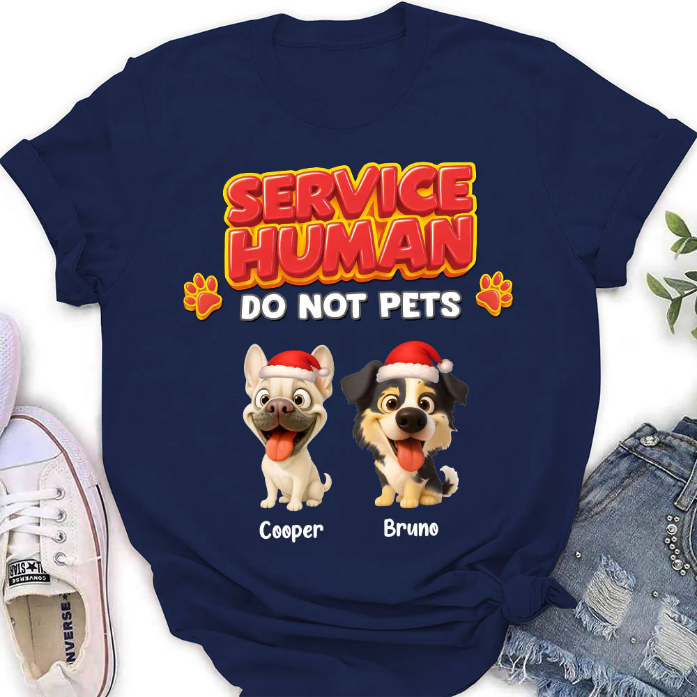 Service Human Christmas - Personalized Custom Women's T-shirt - Image 2