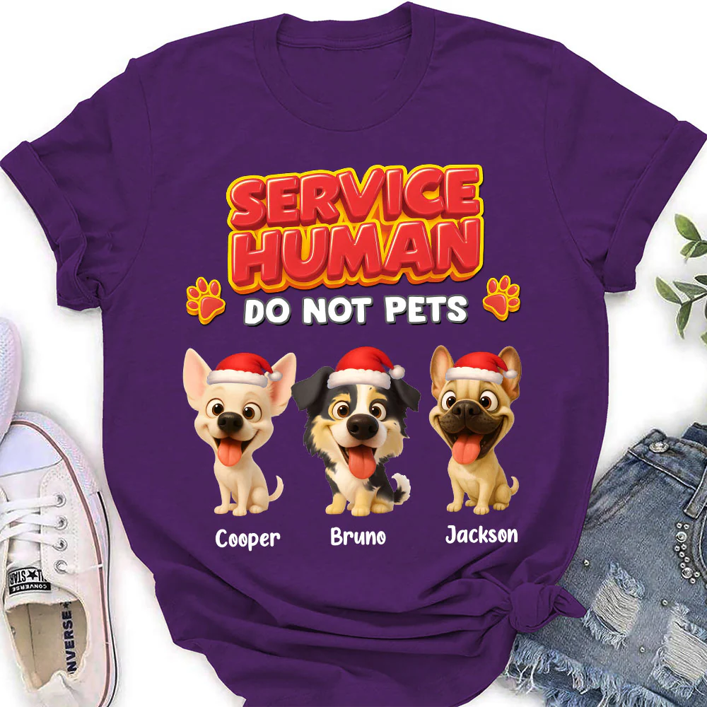 Service Human Christmas - Personalized Custom Women's T-shirt - Image 3