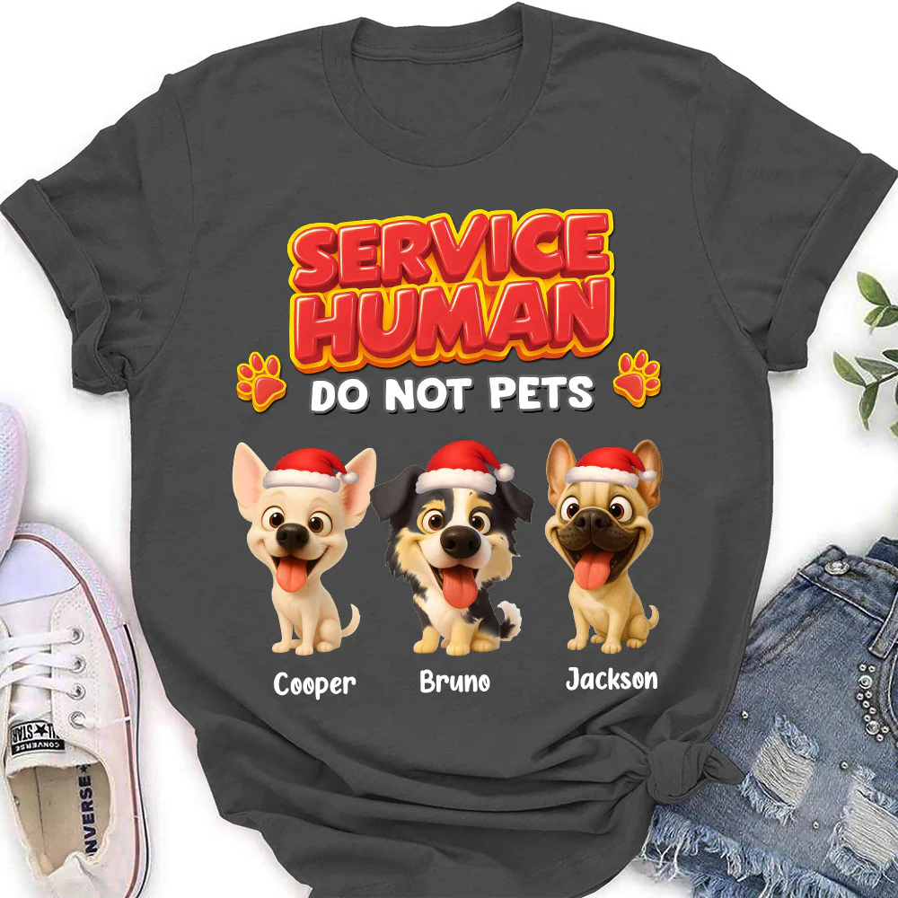 Service Human Christmas - Personalized Custom Women's T-shirt - Image 4