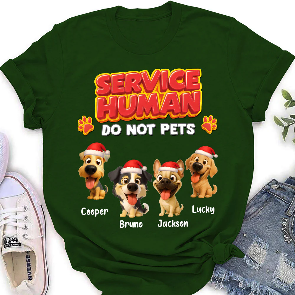 Service Human Christmas - Personalized Custom Women's T-shirt - Image 5