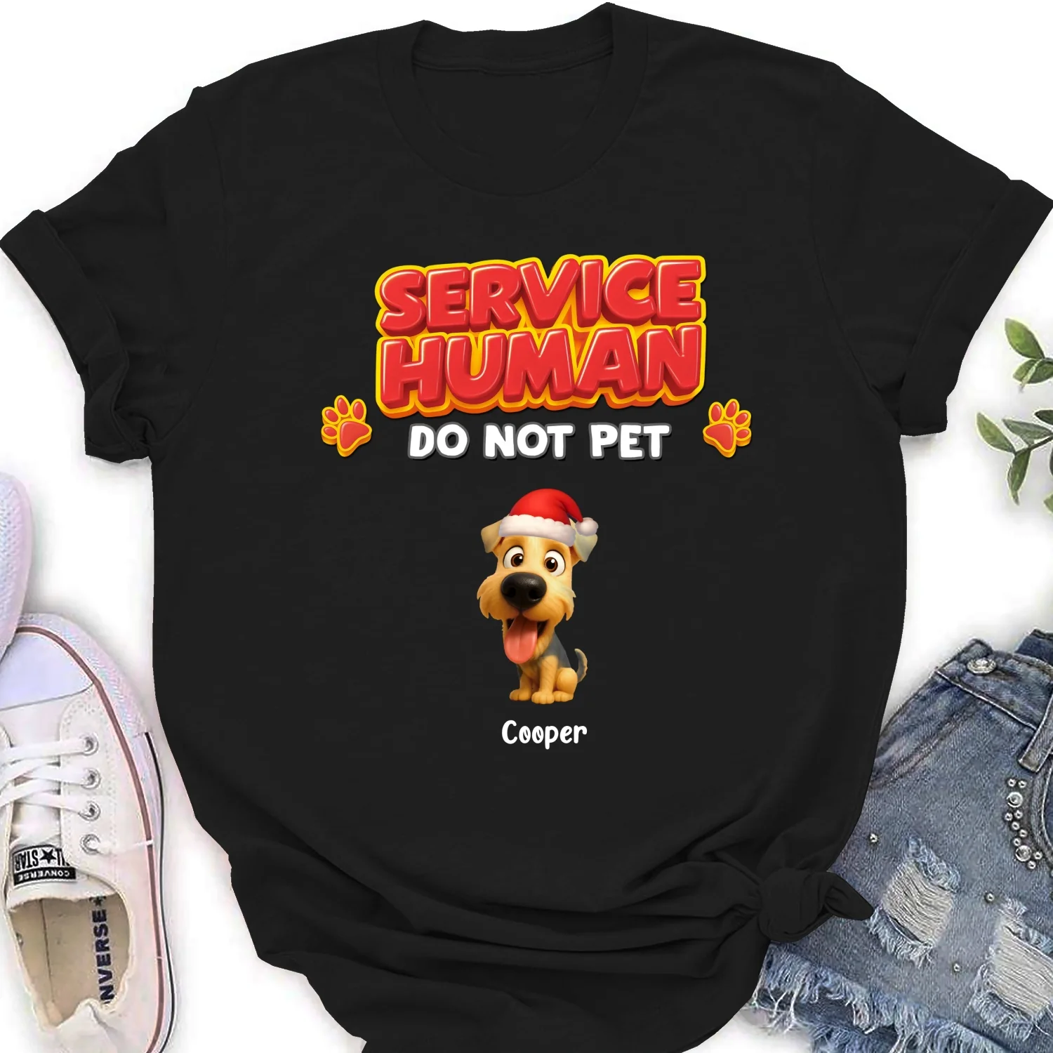 Service Human Christmas - Personalized Custom Women's T-shirt - Image 6