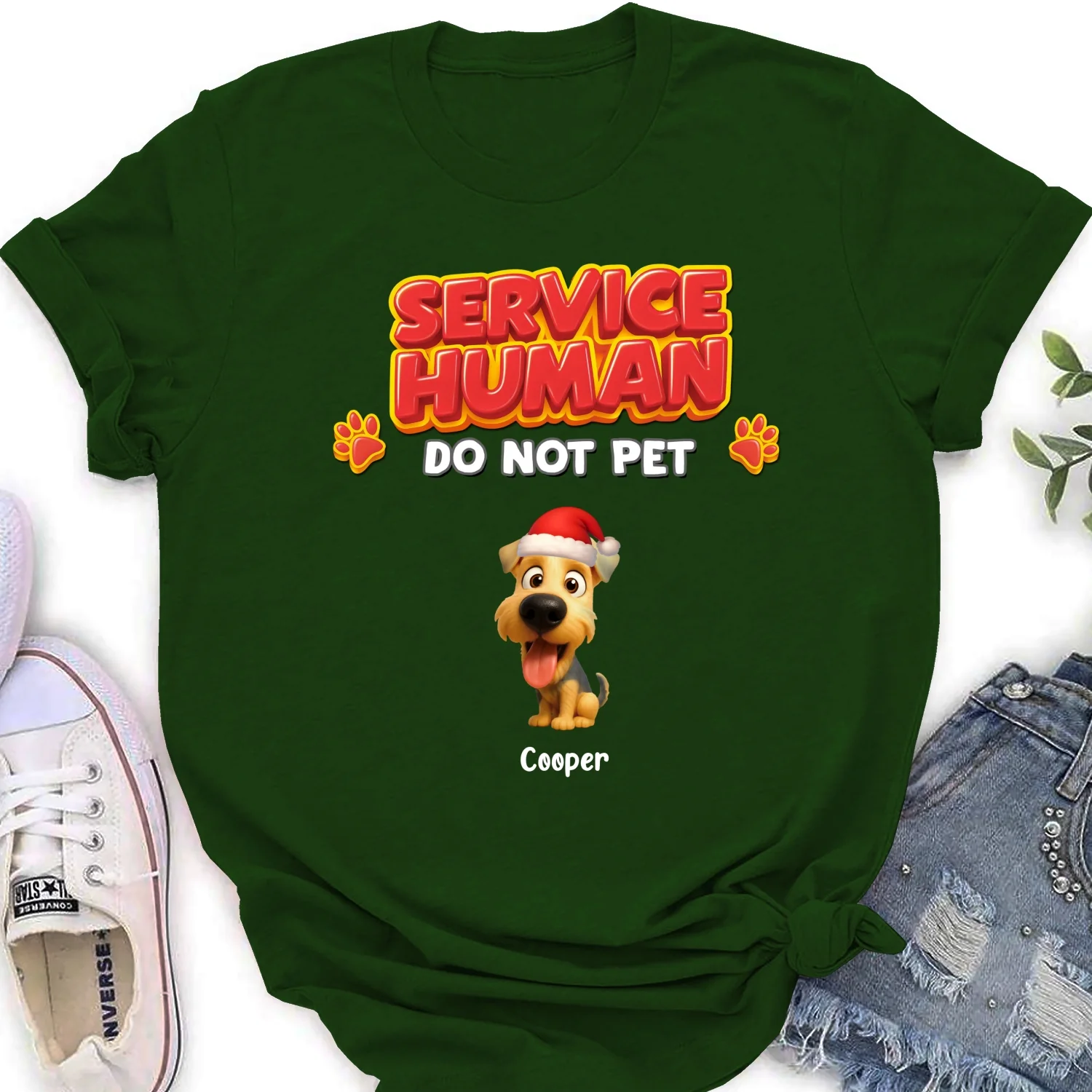 Service Human Christmas - Personalized Custom Women's T-shirt - Image 8