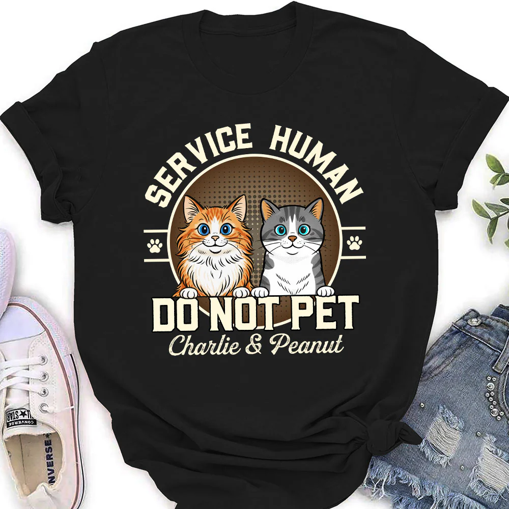 Service Human Logo Cat Version - Personalized Custom Women's T-Shirt - Image 2