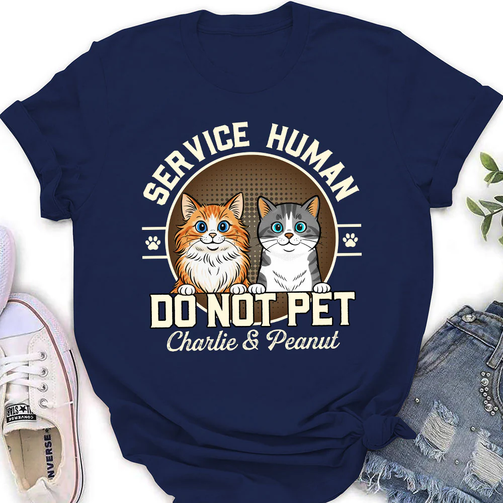 Service Human Logo Cat Version - Personalized Custom Women's T-Shirt - Image 3