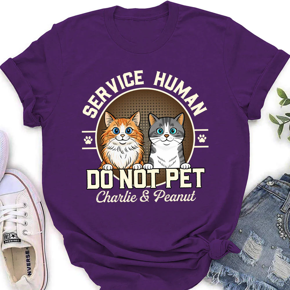 Service Human Logo Cat Version - Personalized Custom Women's T-Shirt - Image 4
