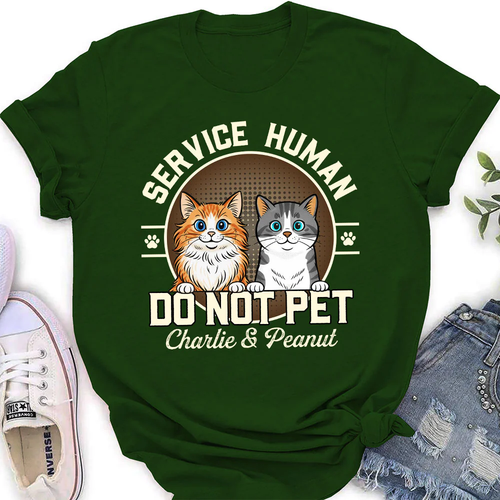 Service Human Logo Cat Version - Personalized Custom Women's T-Shirt - Image 5