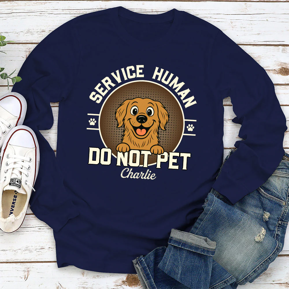 Service Human Logo - Personalized Custom Long Sleeve T-Shirt - Image 2